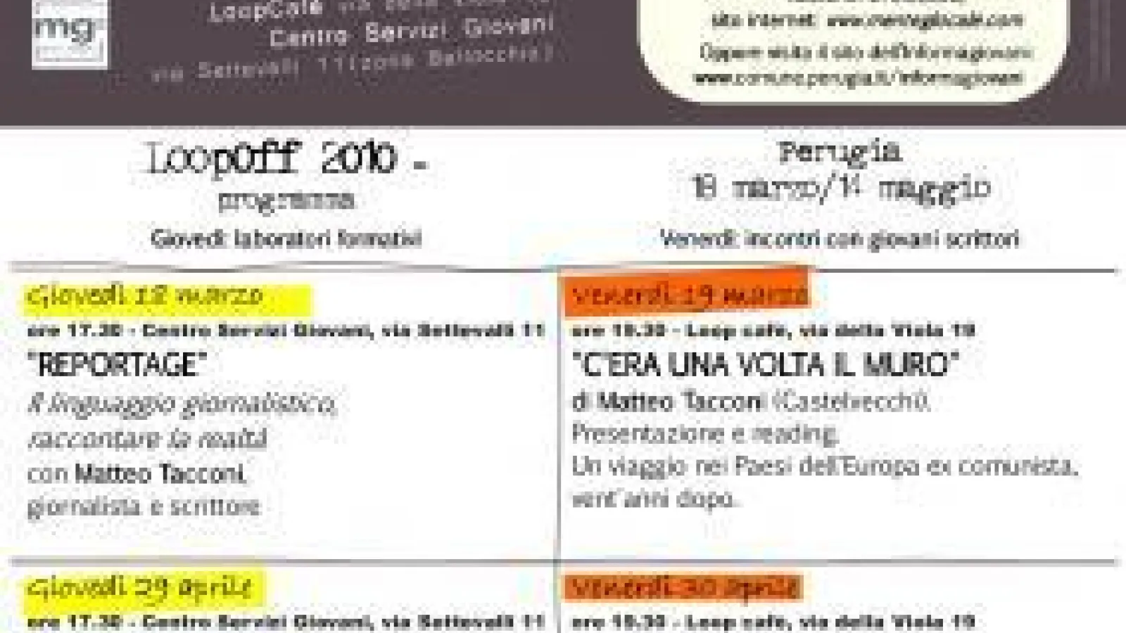 Loop Off: Laboratorio di Scritture Emergenti a Perugia