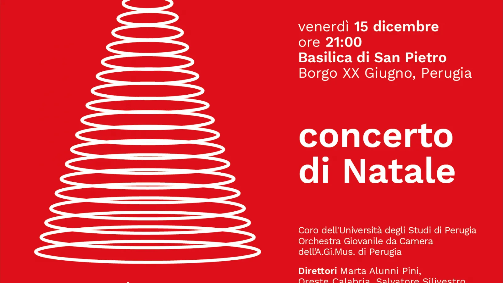 Concerto di Natale del Coro dell'Università degli Studi di Perugia    insieme all'orchestra giovanile di A.Gi.Mus. 